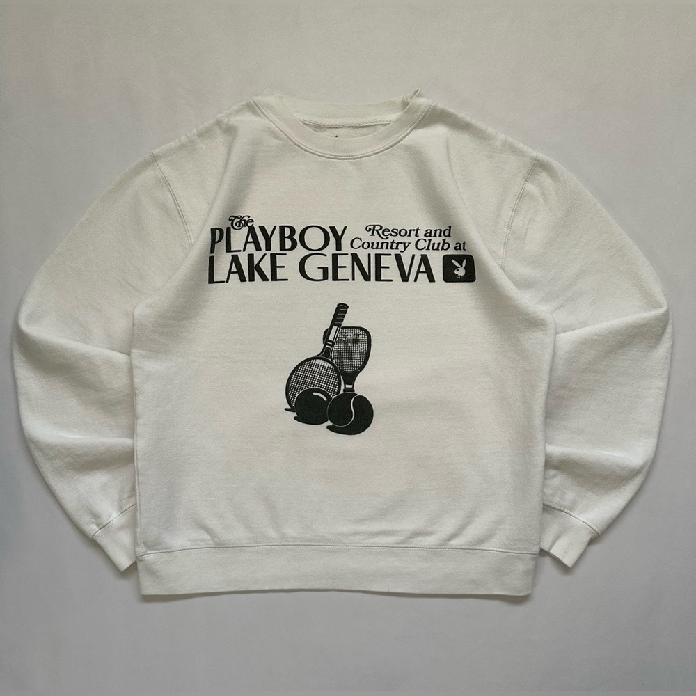 PLAYBOY🖤 Lake Geneva White Sweatshirt